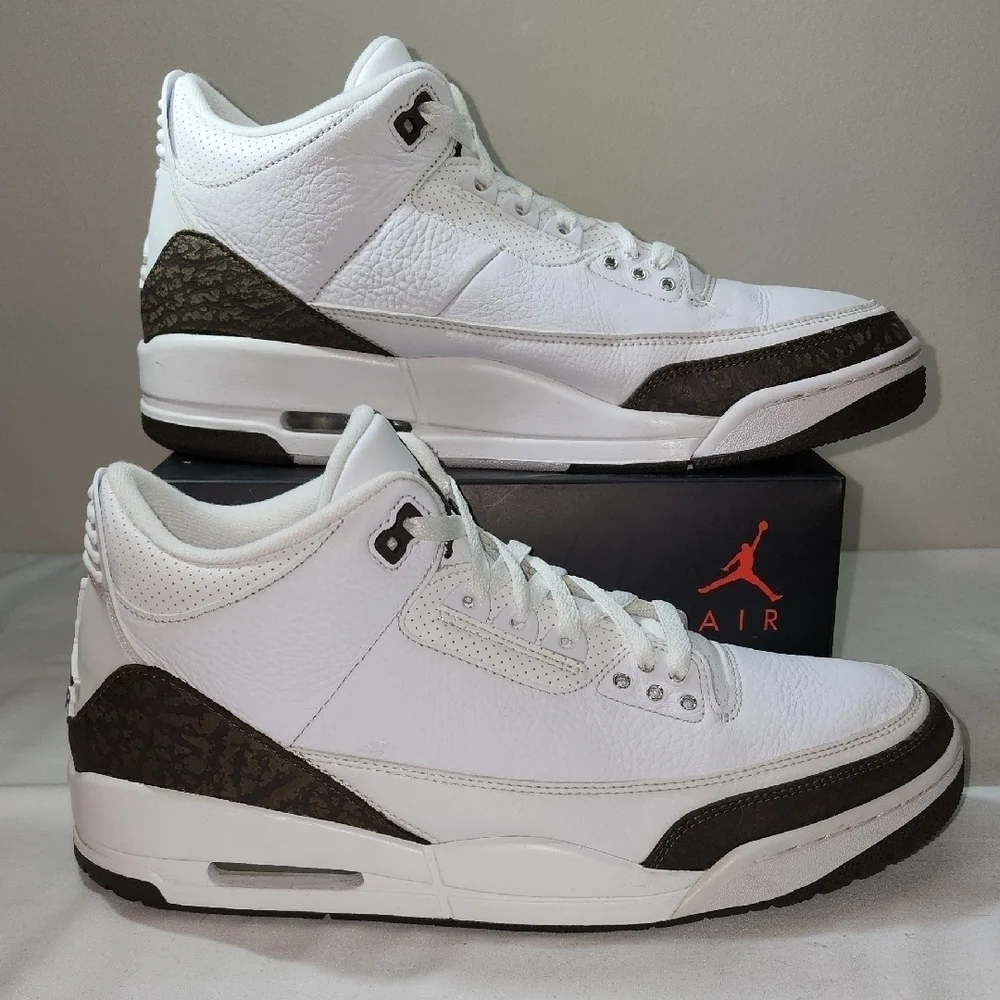 Jordan Retro Sneakers White with Black and Brown Details